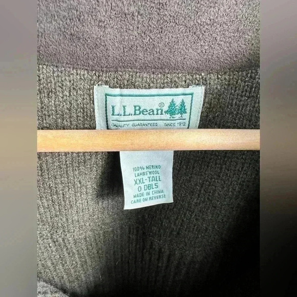 L.L. Bean 100% Merino Lambs Wool Quarter Zip Sweater Mens Size XXL-TALL - Picture 11 of 14